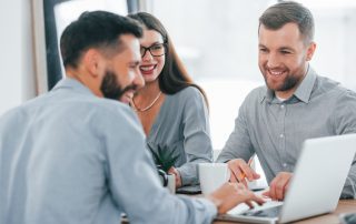 Group of people watching an express video